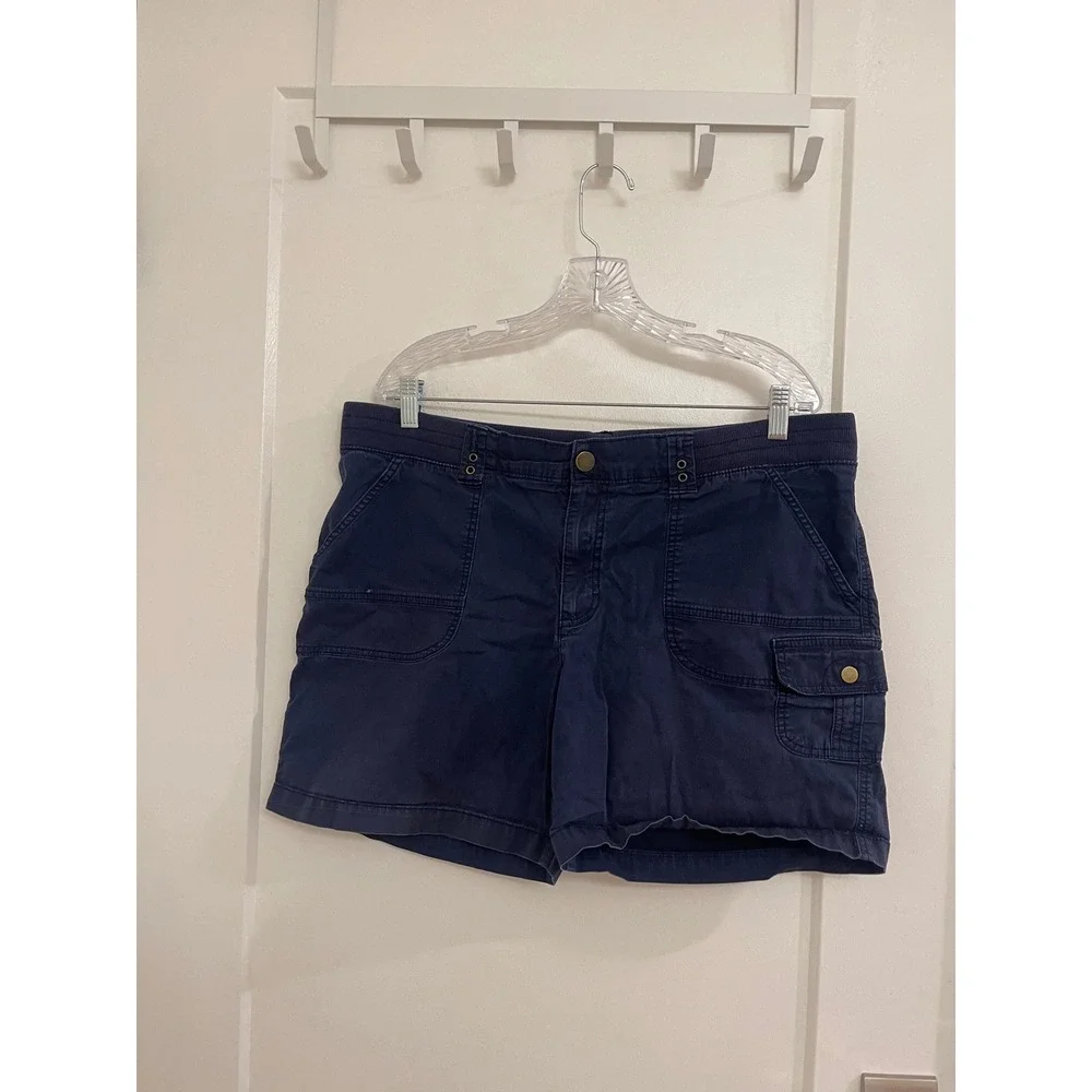 Vintage Lee Blue Cargo‎ Camo Counselor Granola 90s Navy Shorts